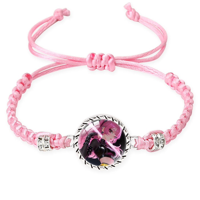 Wholesale KPOP cartoon pattern multi-color braided bracelet for couples and best friends