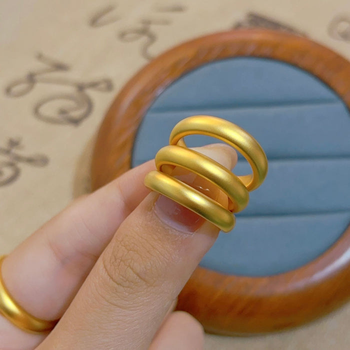 Wholesale Boutique pearl nickel ancient method ring gold shop with plain ring imitation gold high texture supply direct sales