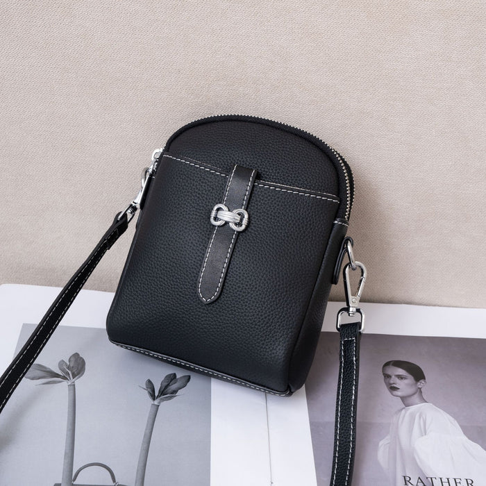 Wholesale Head layer cowhide bag, mobile phone bag, new casual and fashionable crossbody bag, single shoulder small square bag, key bag