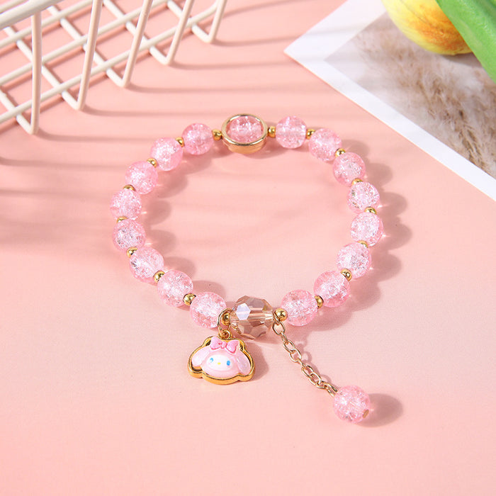Wholesale Crystal bead bracelet cartoon pendant bracelet cute colored glass bracelet