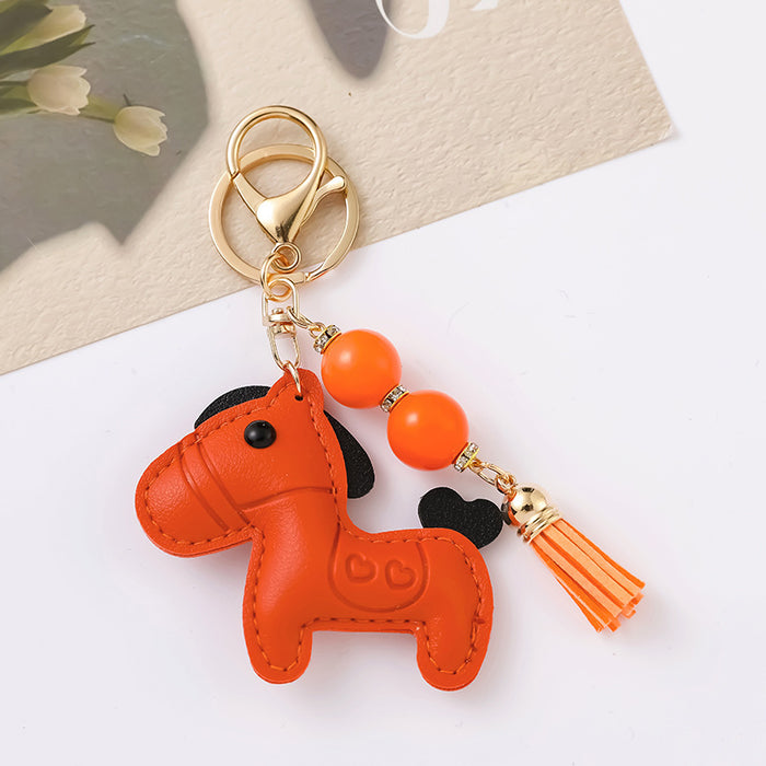 Wholesale Cute leather pony keychains