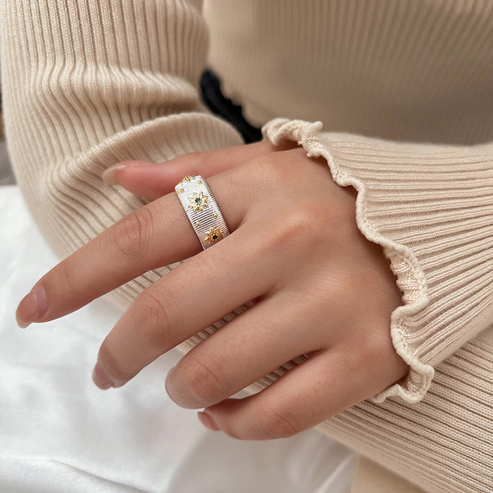 Wholesale Vintage sparkling diamond starburst ring