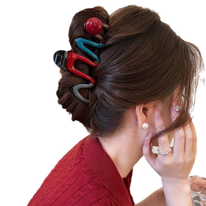 Wholesale Contrast color polka dot star button hair clip