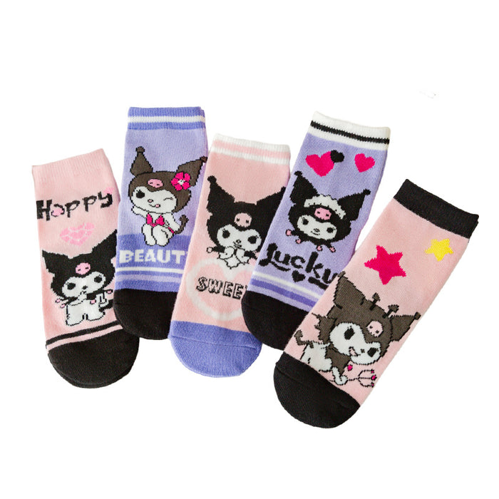 Wholesale 5 Pairs/pack New Cute Cartoon Girls Middle Socks Fashion Sweet Baby Princess Socks Children Socks JDC-SK-LXWC006