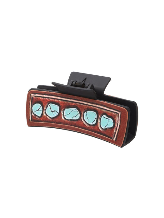 Wholesale Western Style Leather Hair Clip Sunflower Shark Clip Women' s Clip