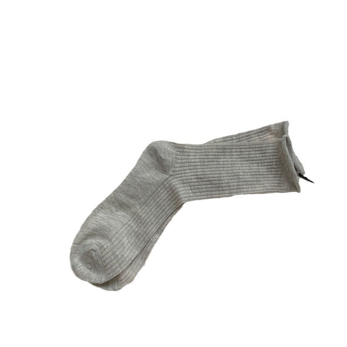 Wholesale Curled edge socks, mid length socks, new cotton socks, thin mesh breathable stacking long socks