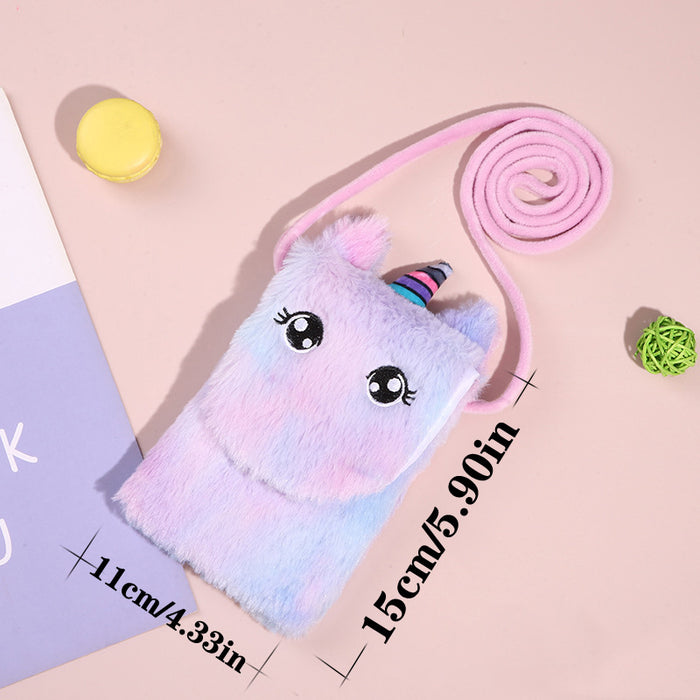 Wholesale Cartoon Plush Unicorn Children' s Crossbody Bag