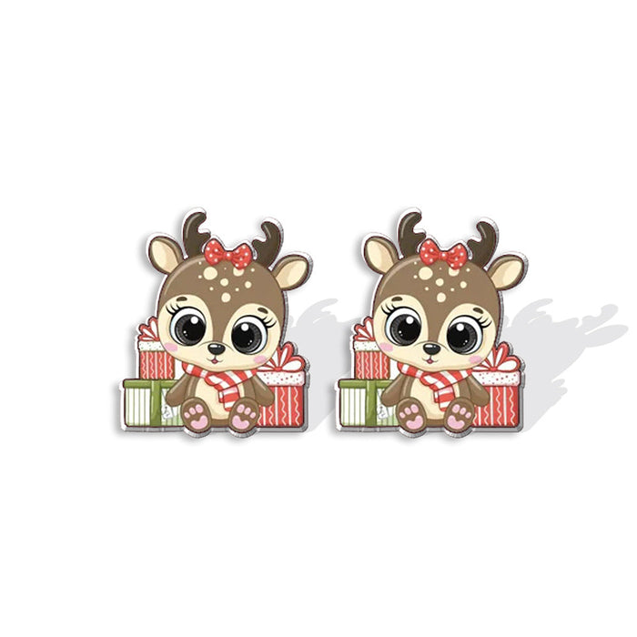 Wholesale Earrings Acrylic Christmas Moose Mug Cat JDC-ES-XiangL078