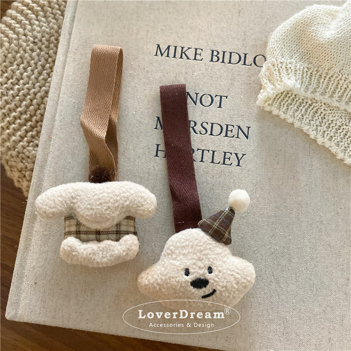 Wholesale Milk Tea Coffee Color Puppy Pendant Keychain Bag Pendant for Women