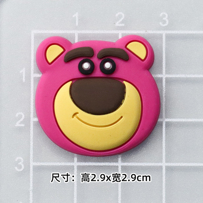 Wholesale 5pcs Cartoon bear soft rubber accessories cream rubber mobile phone case hole shoes hair accessories material bag