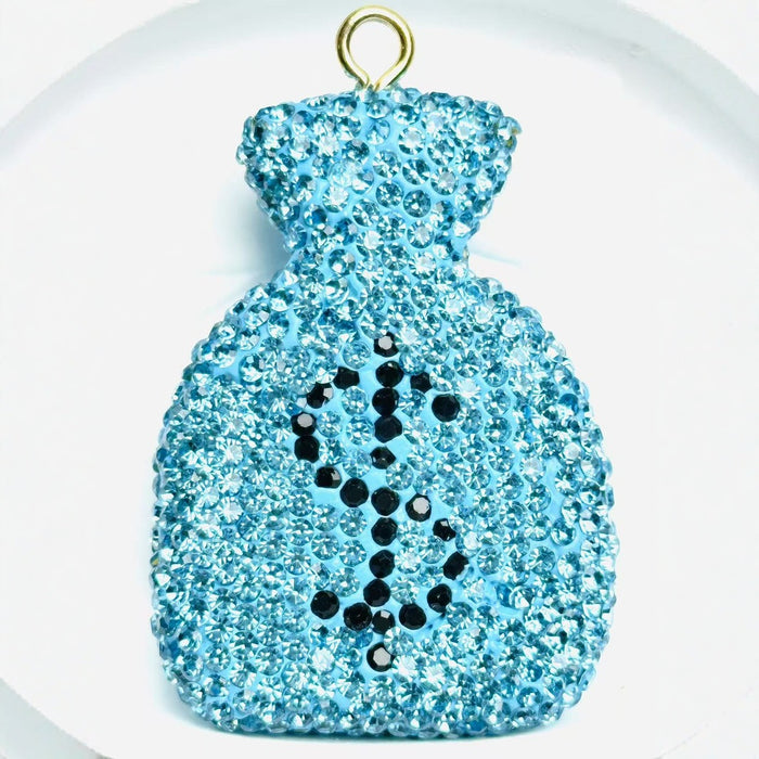 Wholesale New Diamond Inlaid Money Bag Keychain Accessories Car Pendant Diamond Inlaid Apple shaped Jewelry Accessories DIY Jewelry