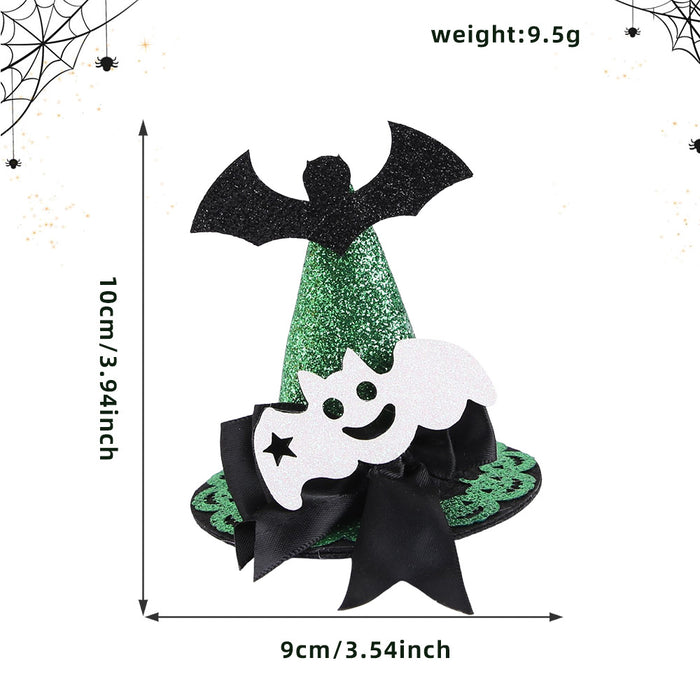 Wholesale Chic Witch Hat Hairpin Cloth Hair Clip With Skull Bat Pumpkin Design Masquerade Party Jewelry Accessory
