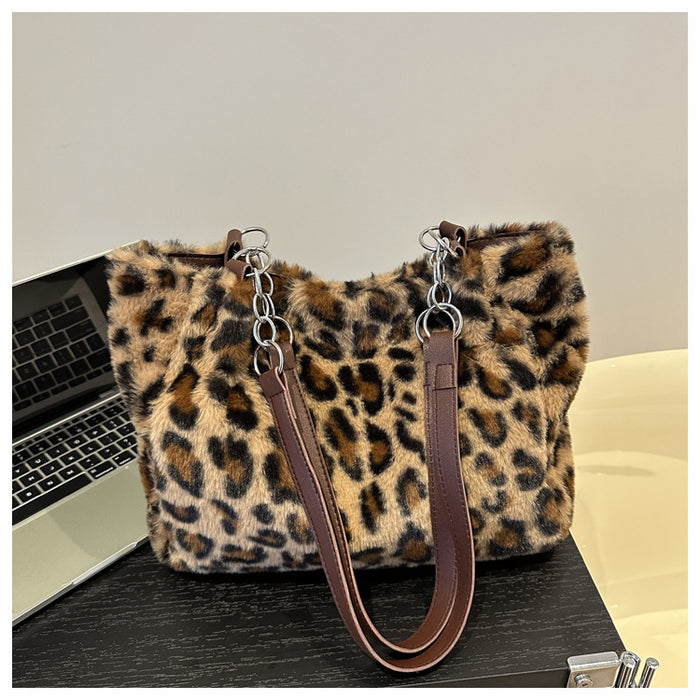 Wholesale Stylish Leopard Print Plush Shoulder Bag JDC-SD-ShengShi003