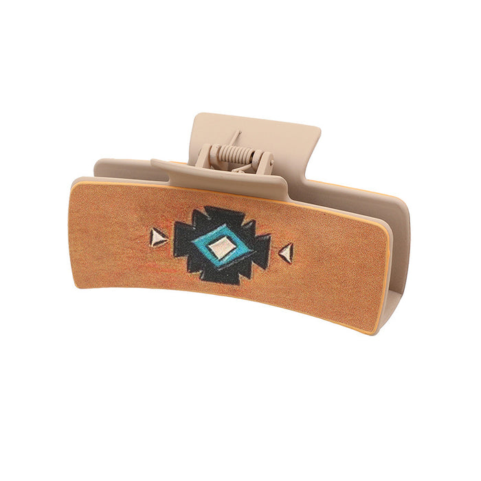 Wholesale Western Denim Style Vintage Poker Hairpin Leather Printed Shark Clip Clip