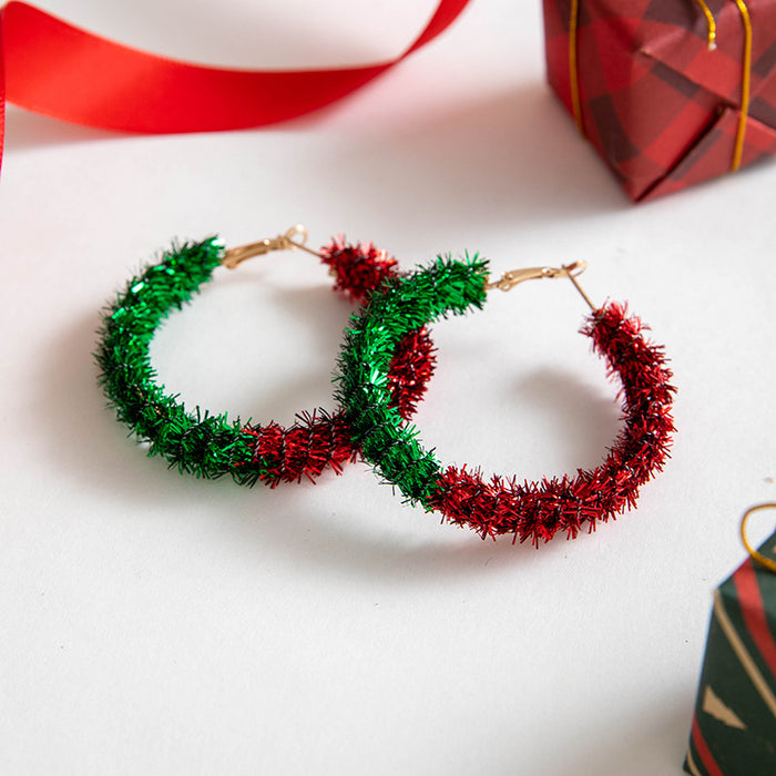 Wholesale Christmas tree bow color wreath earrings personality bell Christmas series earrings women