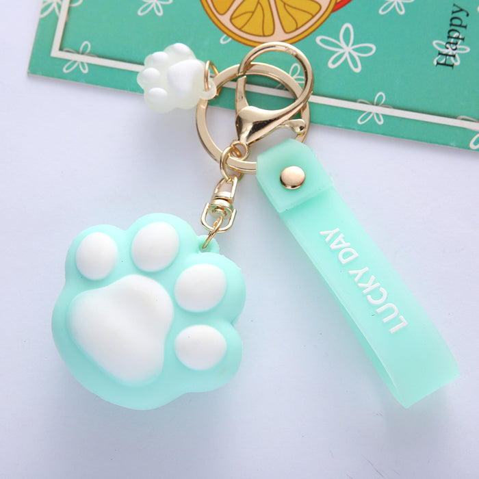 Wholesale   cartoon cat claw keychain  girl heart key chain car pendant bag decoration