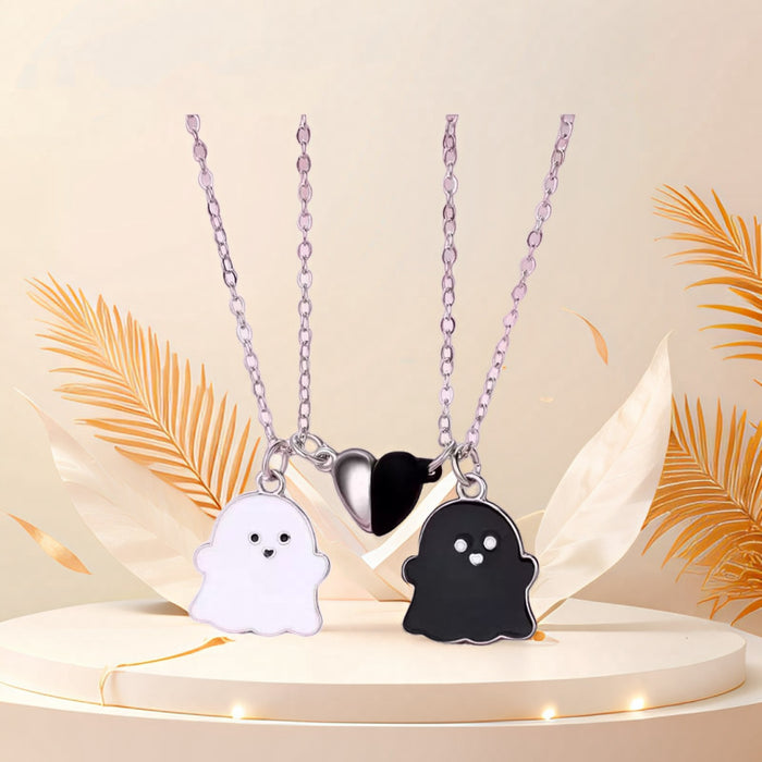 Wholesale Black and White Ghost Cartoon Necklace jewelry Magnetic Necklace