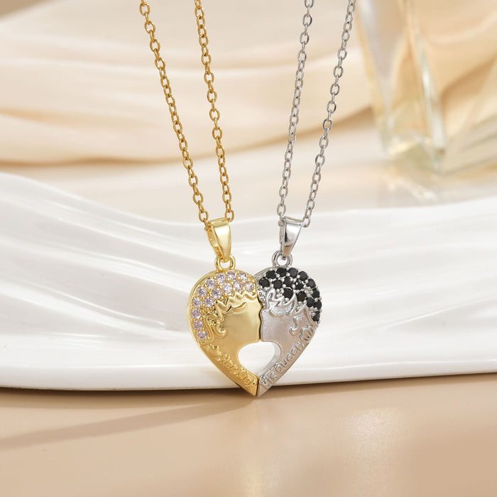 Wholesale Cartoon rainbow heart magnetic interlocking choker necklace