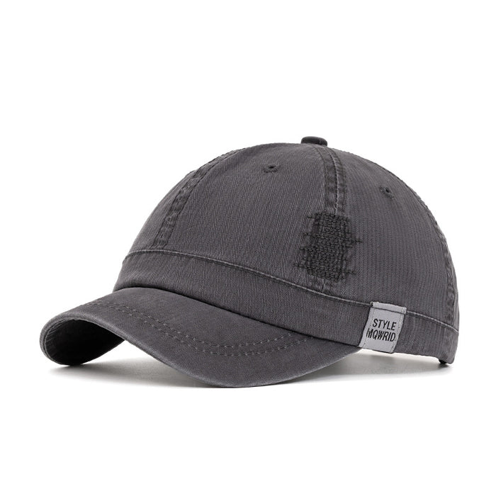 Wholesale Short brimmed baseball cap, fashionable washed duckbill cap, curved brimmed baseball cap, sun protection and sunshade cap