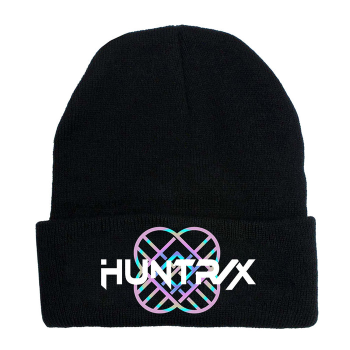 Wholesale Kpop Knitted hat fashion curled brim beanie printed