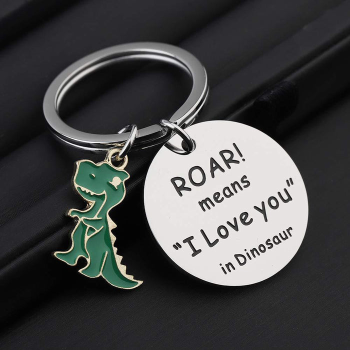 Wholesale Roar Means I Love You in Dinosaur Stainless Steel Couple Keychain