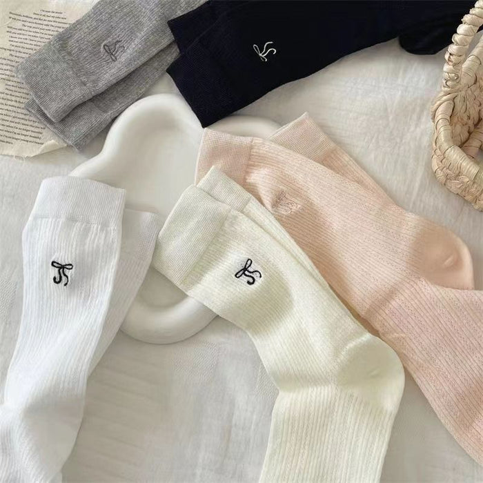 Wholesale Thin pile socks versatile mid tube socks hollow mesh breathable long socks