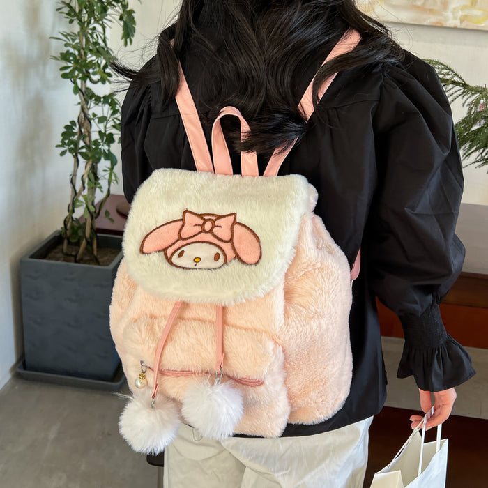 Wholesale Cute Cartoon Kuromi Plush Backpack Bags JDC-BP-NaN001