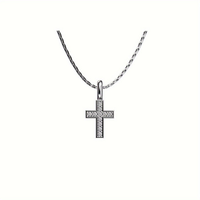 Wholesale Full diamond cross pendant necklace, collarbone chain, versatile, niche men's and women's styles