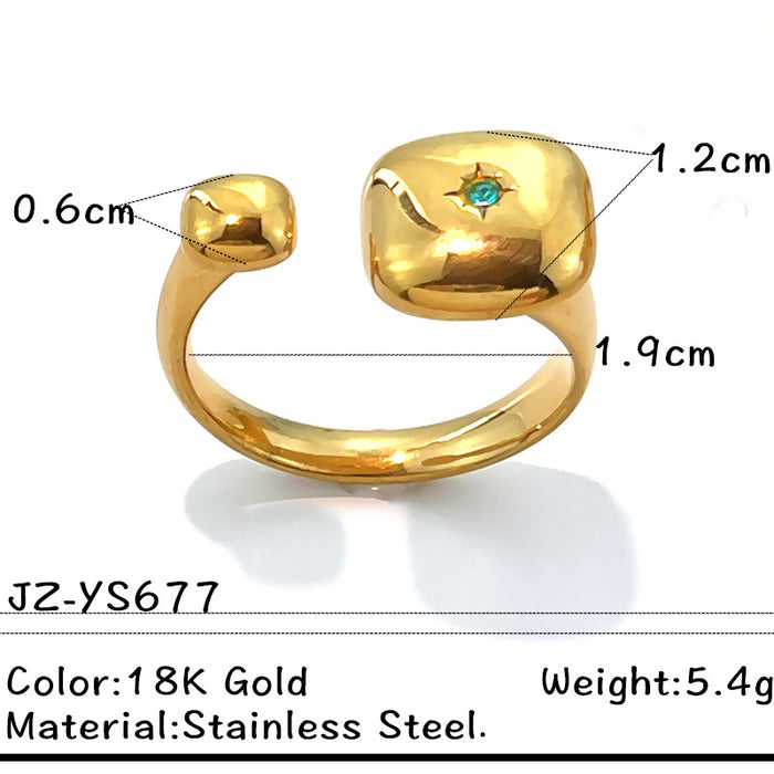 Wholesale Stainless Steel  Colorful Cubic Zirconia Adjustable Ring