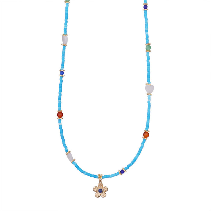 Wholesale Personalized original design, natural stone necklace paired with stainless steel pendant, exuding a high-end atmosphere