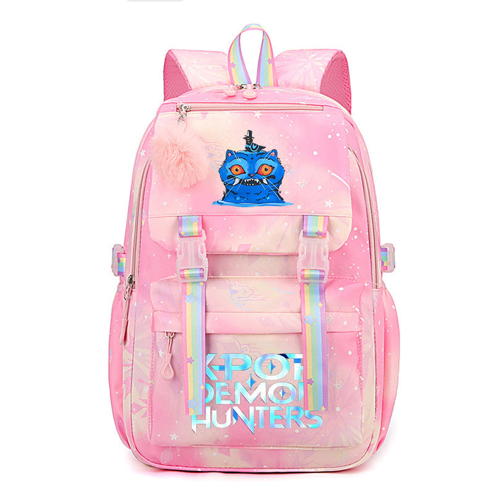 Wholesale Cartoon-themed printed student backpack rainbow double-shoulder bag
