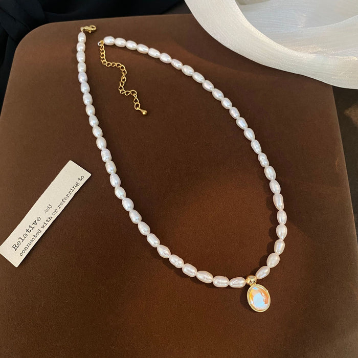 Wholesale  Pearl Necklace Women's All-match  Retro Fashion Elegant Elegant Clavicle Chain