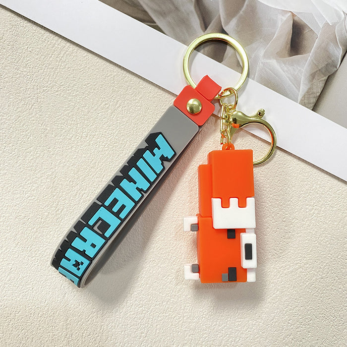 Wholesale Sandbox game keychain cube couple keychain bag pendant