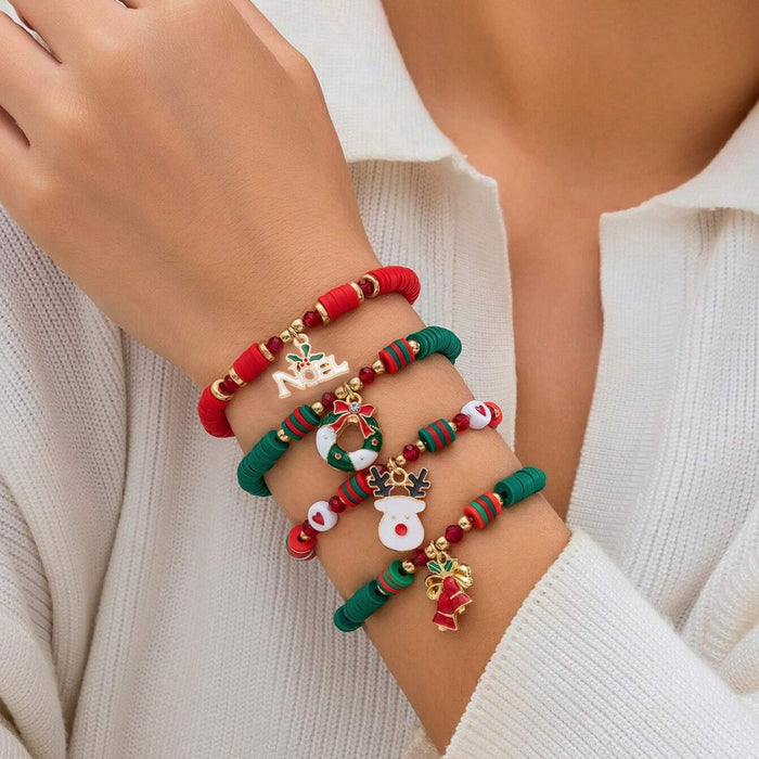 Wholesale Christmas ornaments colorful polymer clay bead set