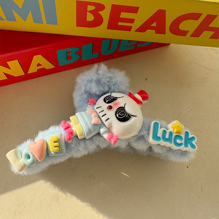 Wholesale Clip hair accessories grabbing clip cute plush hair clip female back of the head hair shark clip