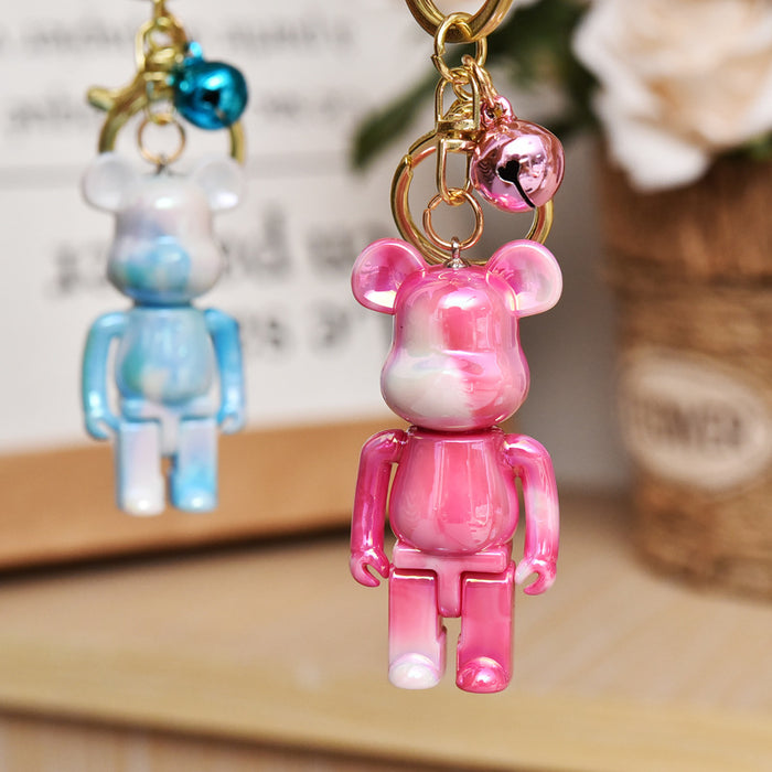 Wholesale Acrylic Colorful Bear Keychain Pendant Cartoon Couple Doll Backpack Car Keychain Small Gift