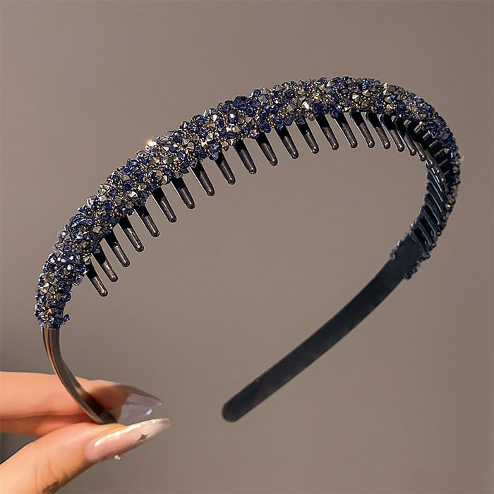 Wholesale Rhinestone Toothed Non-slip Face Washing Hair Band High Cranial Top Head Band