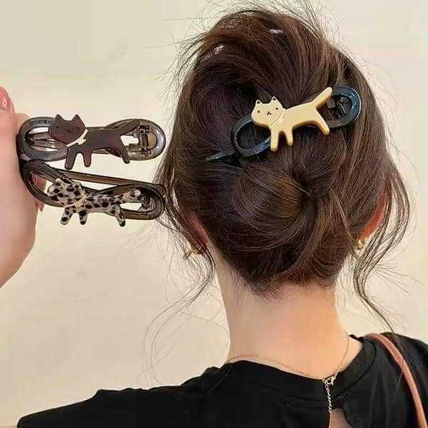 Wholesale Cute Cat Hair Clip Popular Clip Cat High-End Seamless Back of the Head
