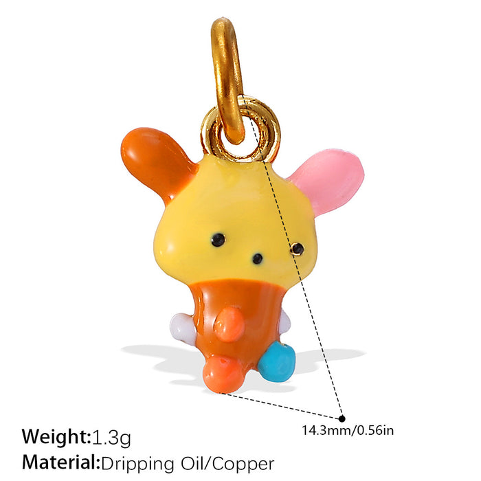 Wholesale Cartoon Cute Stereo Elephant Puppy Oil Dripping Pendant Decorative Accessories Mobile Phone Pendant