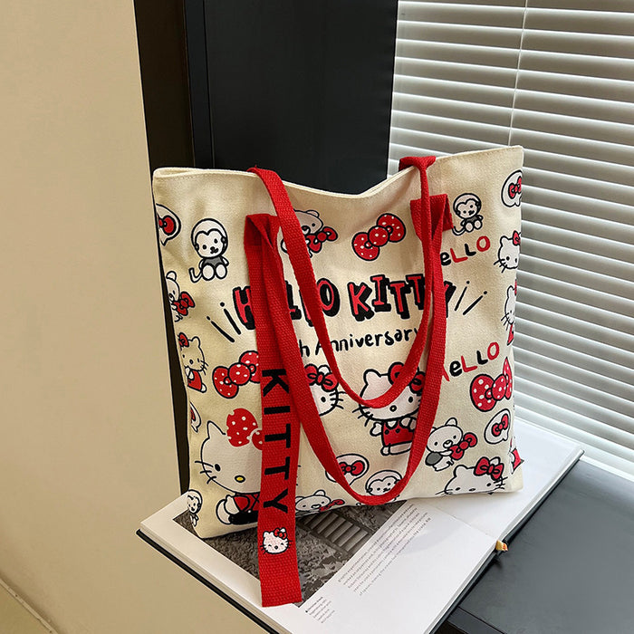 Wholesale Cartoon Canvas Bag Fashion Bag Handbag Cute Work Clothing Versatile Shoulder Tote Large Capacity