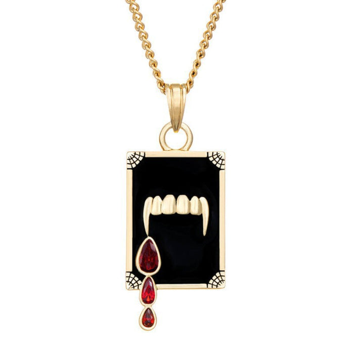 Wholesale  vampire fang necklace,  bloody teeth earrings,  women' s ring,  gold-plated jewelry set