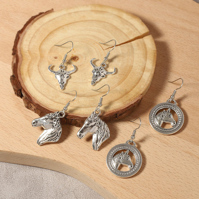 Wholesale Western Cowboy Style Antique Silver Design Pony Calf Ear