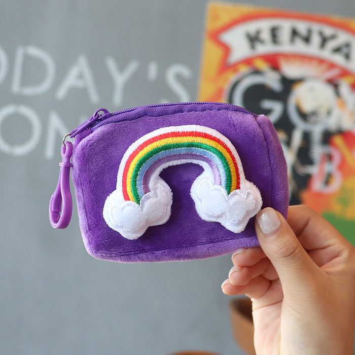 Wholesale New Square Candy Color Rainbow Card Holder Keychain Bag Hanging Women' s Small Wallet Student Mini Storage Bag