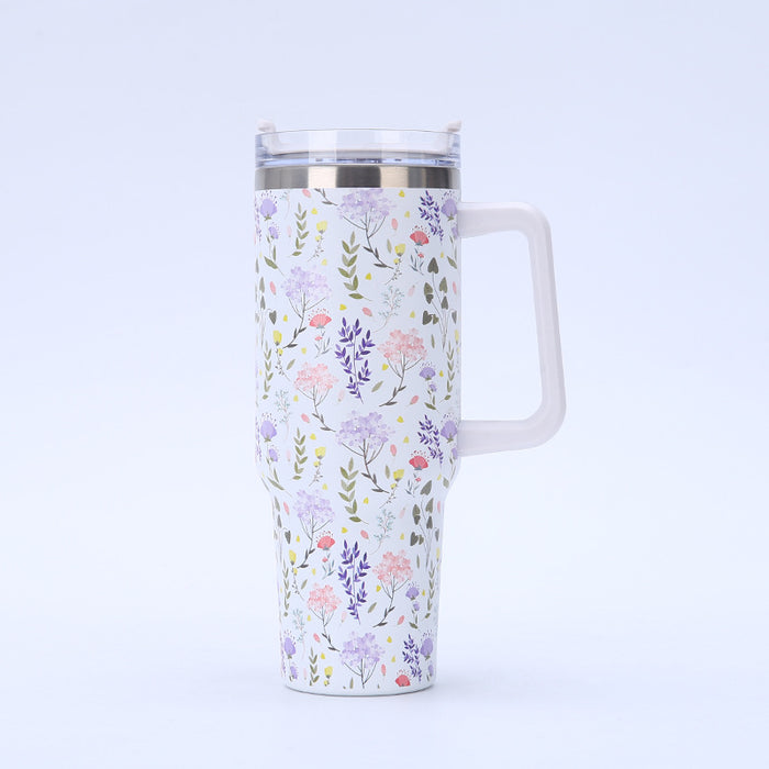 Wholesale Stainless Steel Double-layer Straw Thermos Cup with Handle JDC-CUP-JiePai002