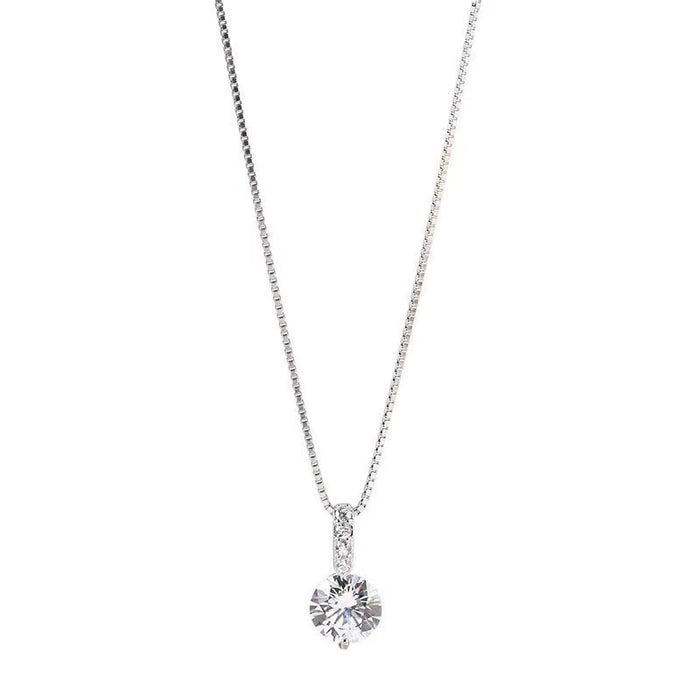 Wholesale Diamond Zircon Necklace Moissanite Pendant Simple Exquisite Clavicle Chain