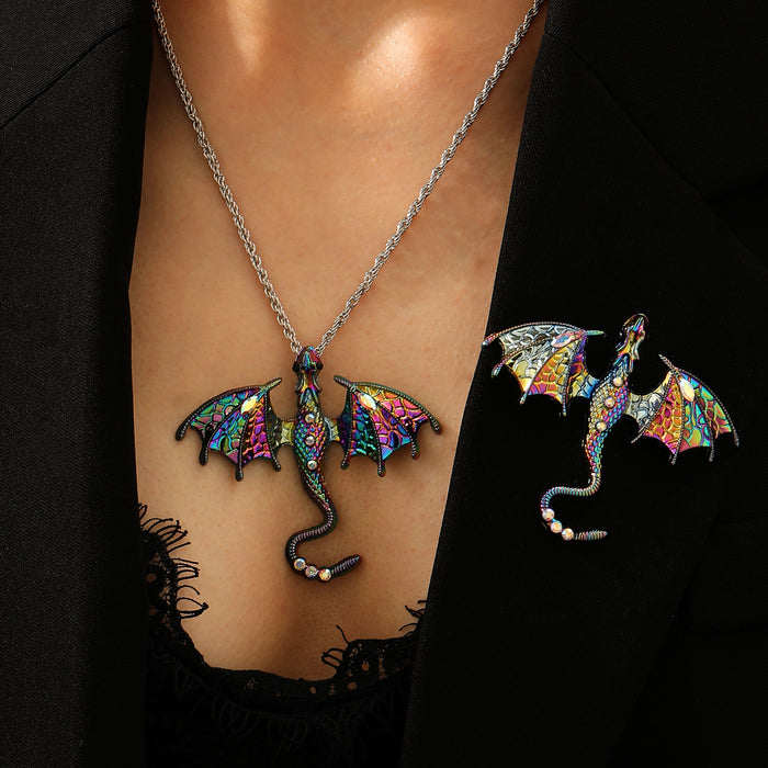 Wholesale Retro Dragon Dripping Oil Enamel Brooch Accessory Gift