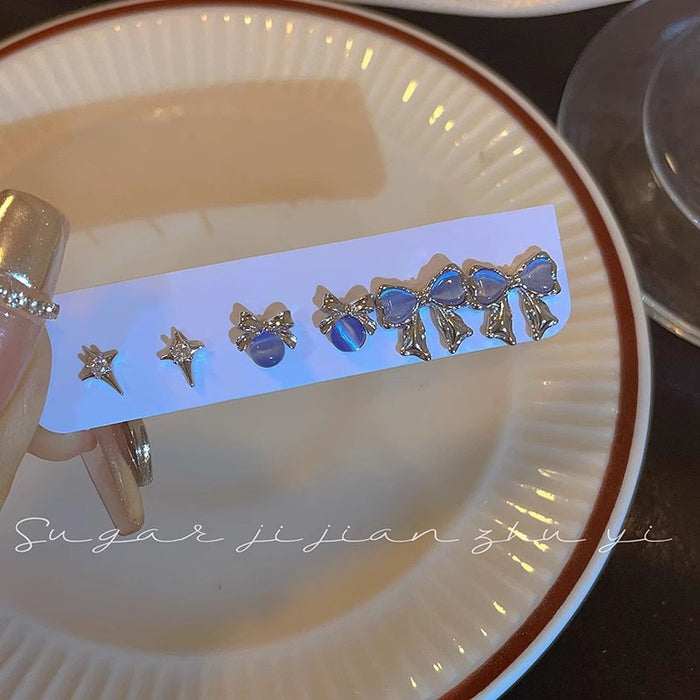 Wholesale Small niche design, personalized earrings, internet celebrity, versatile bow earrings