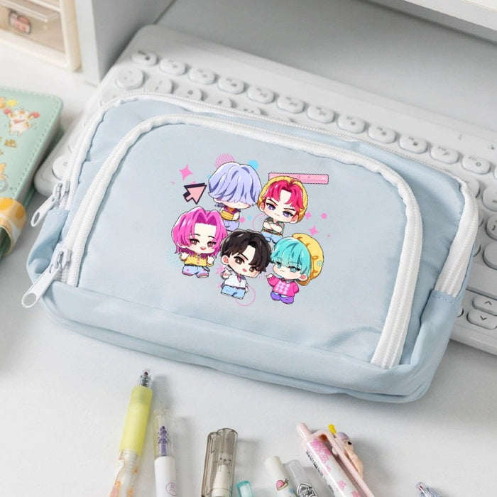 Wholesale Candy-colored cartoon print Pencil Bags for primary and secondary school girls