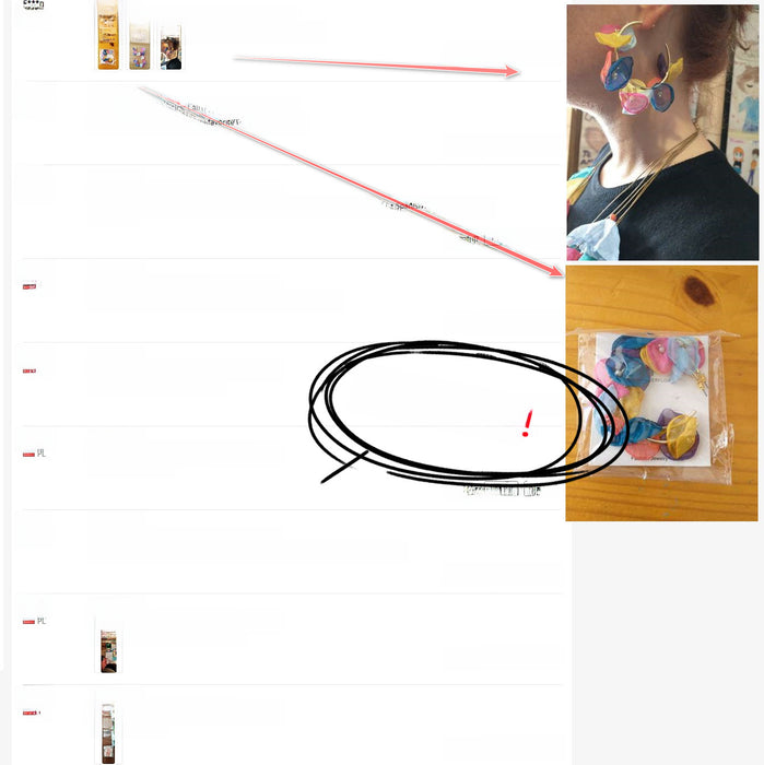 Wholesale Exaggerated flower tassel earrings, personalized earrings, temperament long fabric earrings, red flower earrings