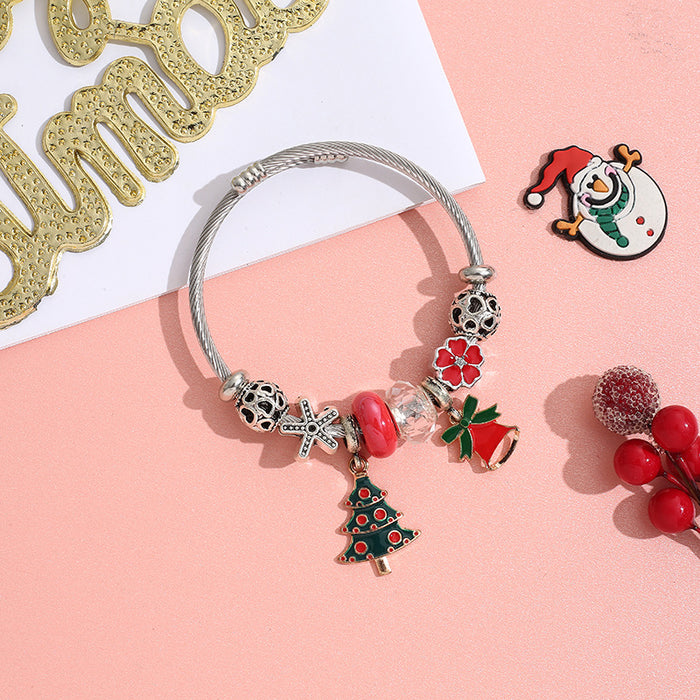 Wholesale Stainless Steel Christmas Beaded Bracelet MOQ≥2